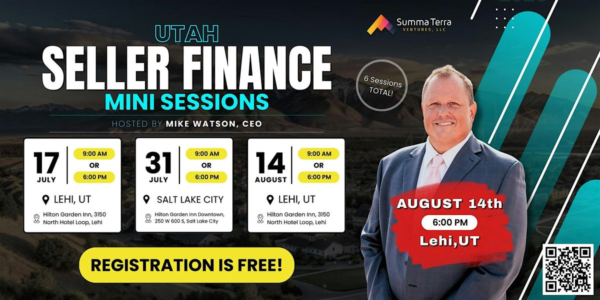 Seller Finance Mini Session - August 14th @ 6:00 PM, 14 August | Event in Lehi | AllEvents