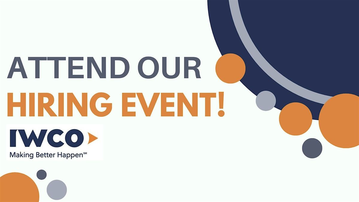IWCO Hiring Events in October, 7 October | Event in Chanhassen | AllEvents