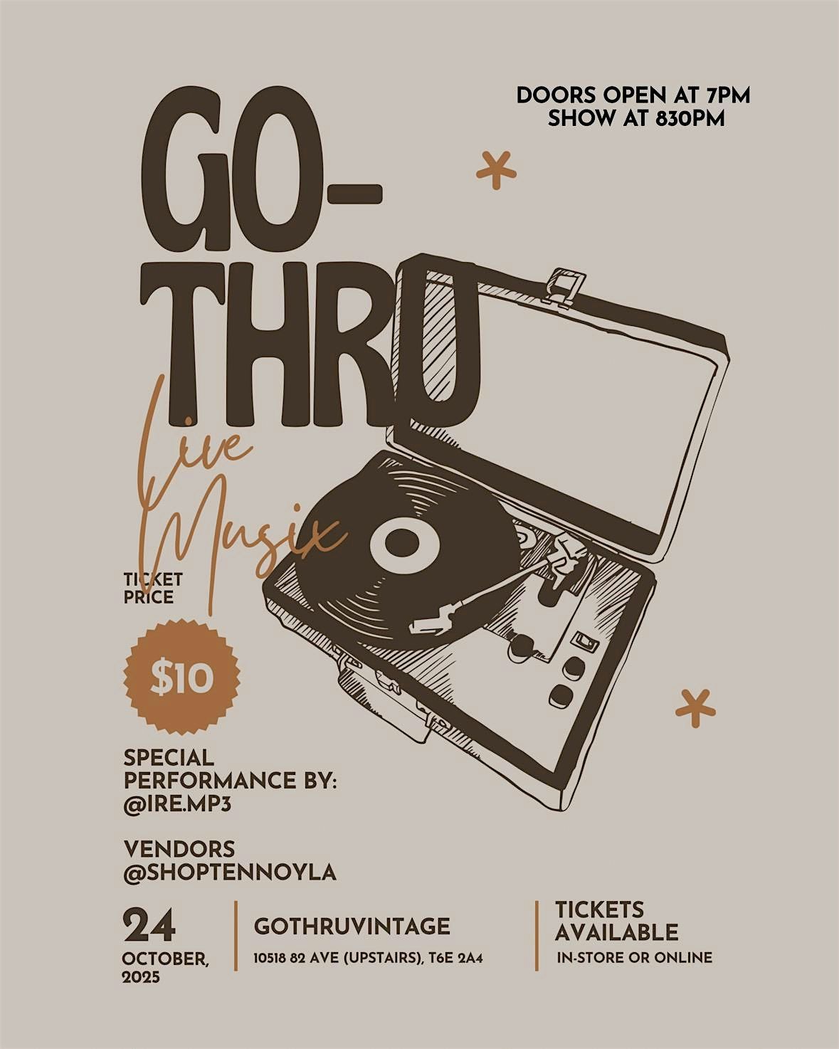 Go Thru Live with Ire., 24 October | Event in Edmonton | AllEvents