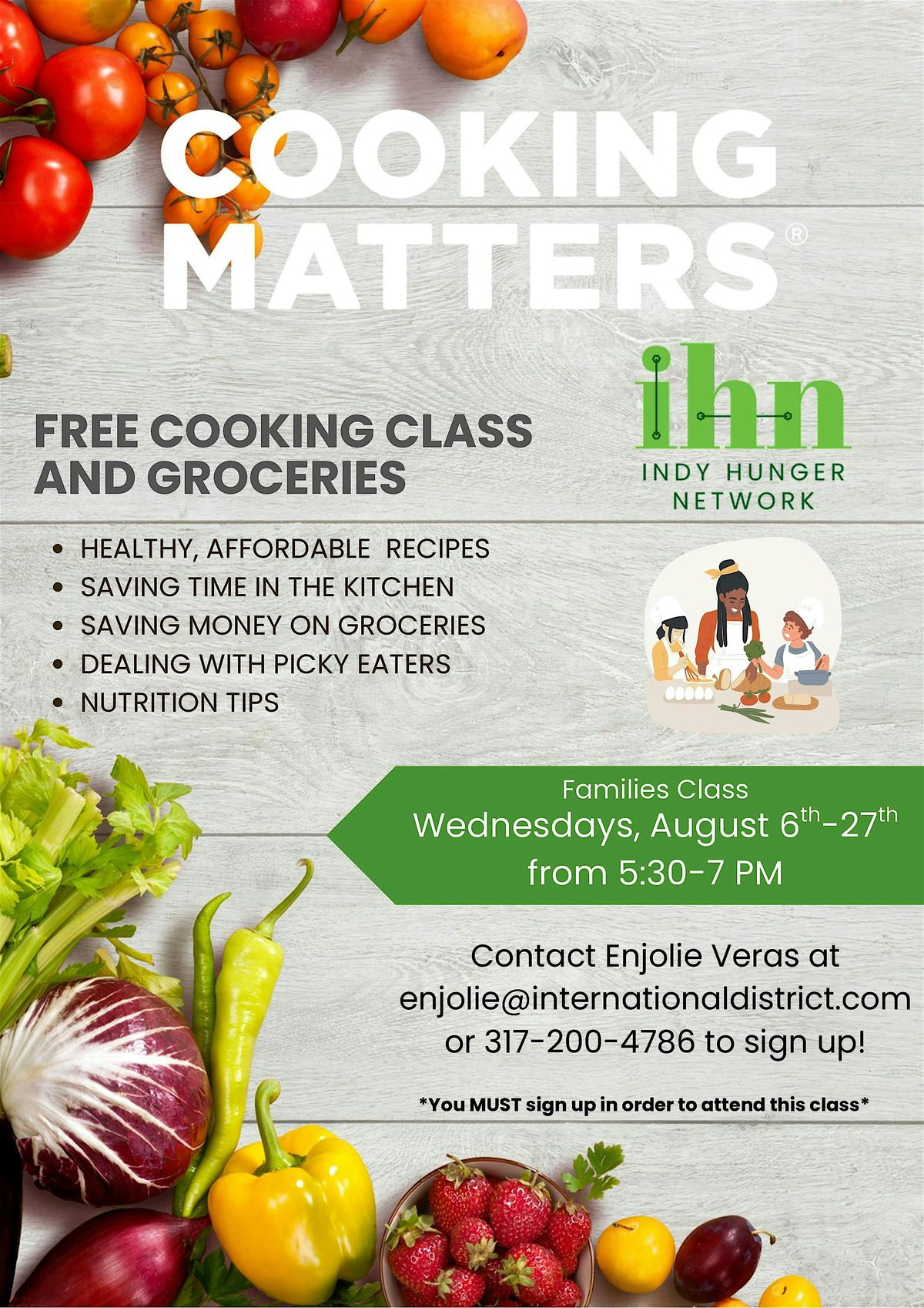 Free Cooking Class + Groceries for Families | Learn, Cook, and Save!, 6 August | Event in Indianapolis | AllEvents