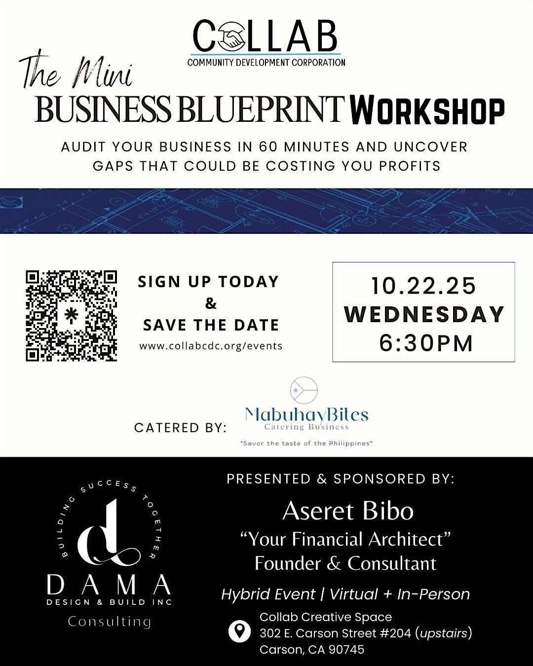 The Mini Business Blueprint Workshop, 22 October | Event in Carson | AllEvents
