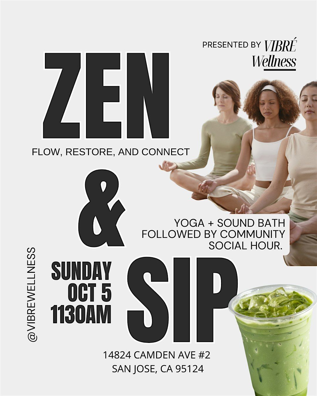 Zen & Sip Presented by VIBRÉ Wellness, 5 October | Event in San Jose | AllEvents