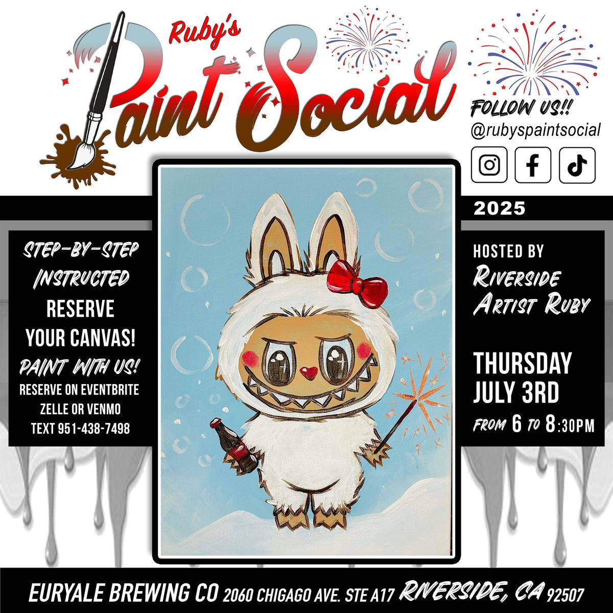 Paint n  Sip Party!! Coke-Bubu!! Choose your Paint Color!!, 3 July | Event in Riverside | AllEvents