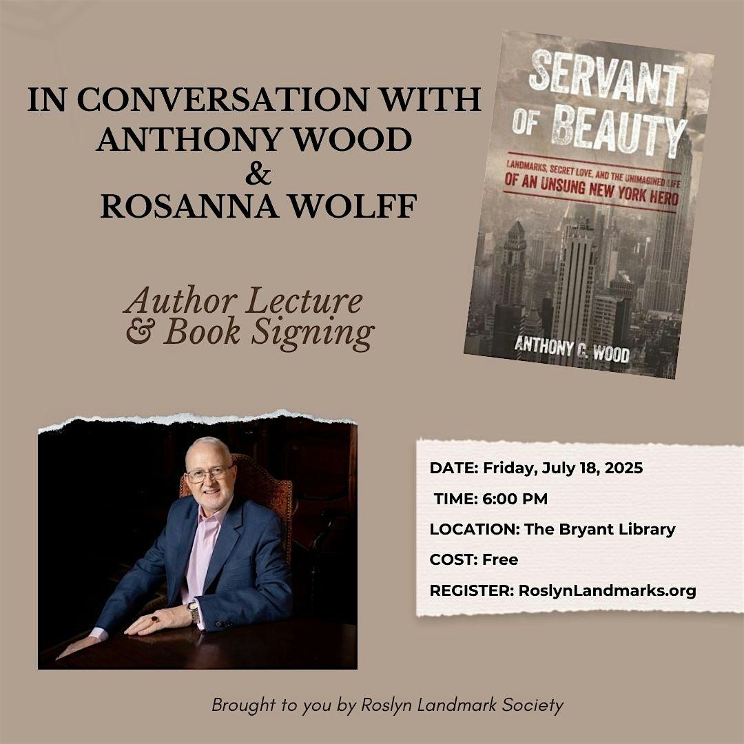 In Conversation with Anthony Wood  &  Rosanna Wolff, 18 July | Event in Roslyn | AllEvents