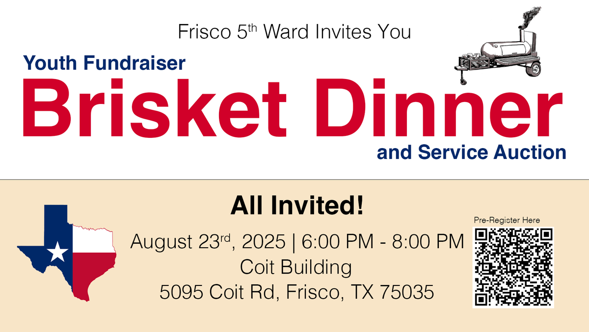 Youth Fundraiser Brisket Dinner & Service Auction, 23 August | Event in Frisco | AllEvents