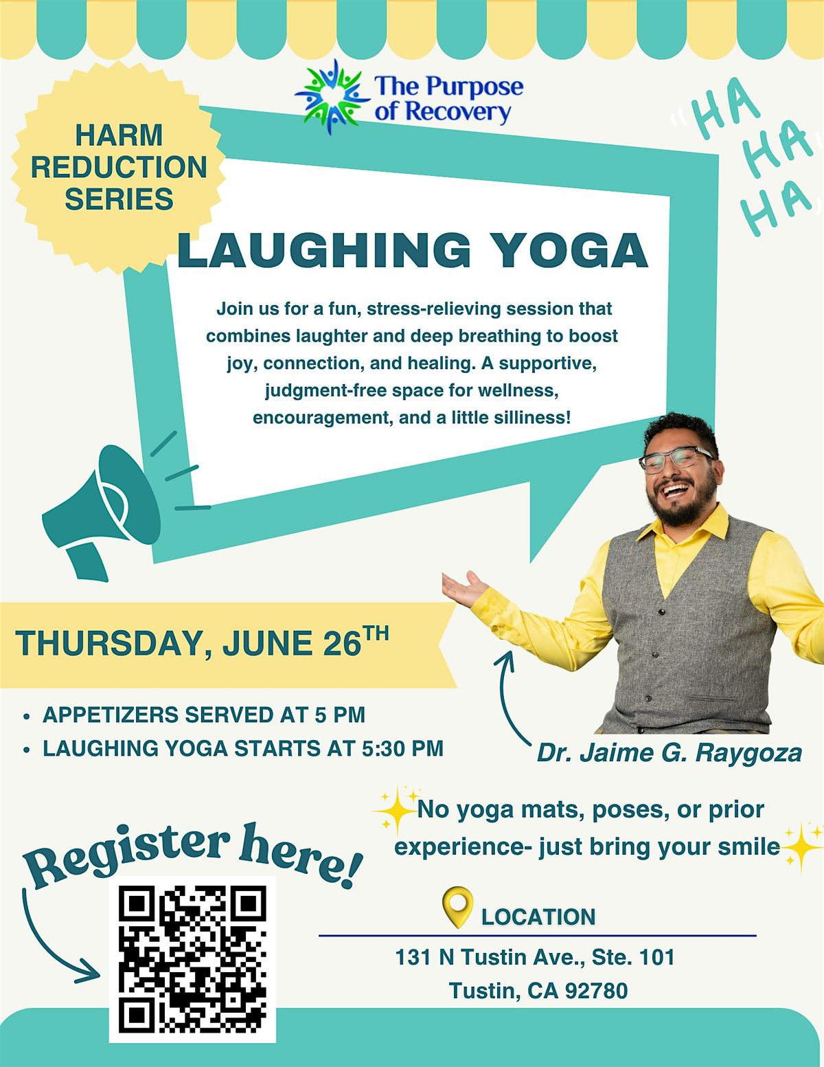 Harm Reduction Series: Laughing Yoga, 26 June | Event in Tustin | AllEvents