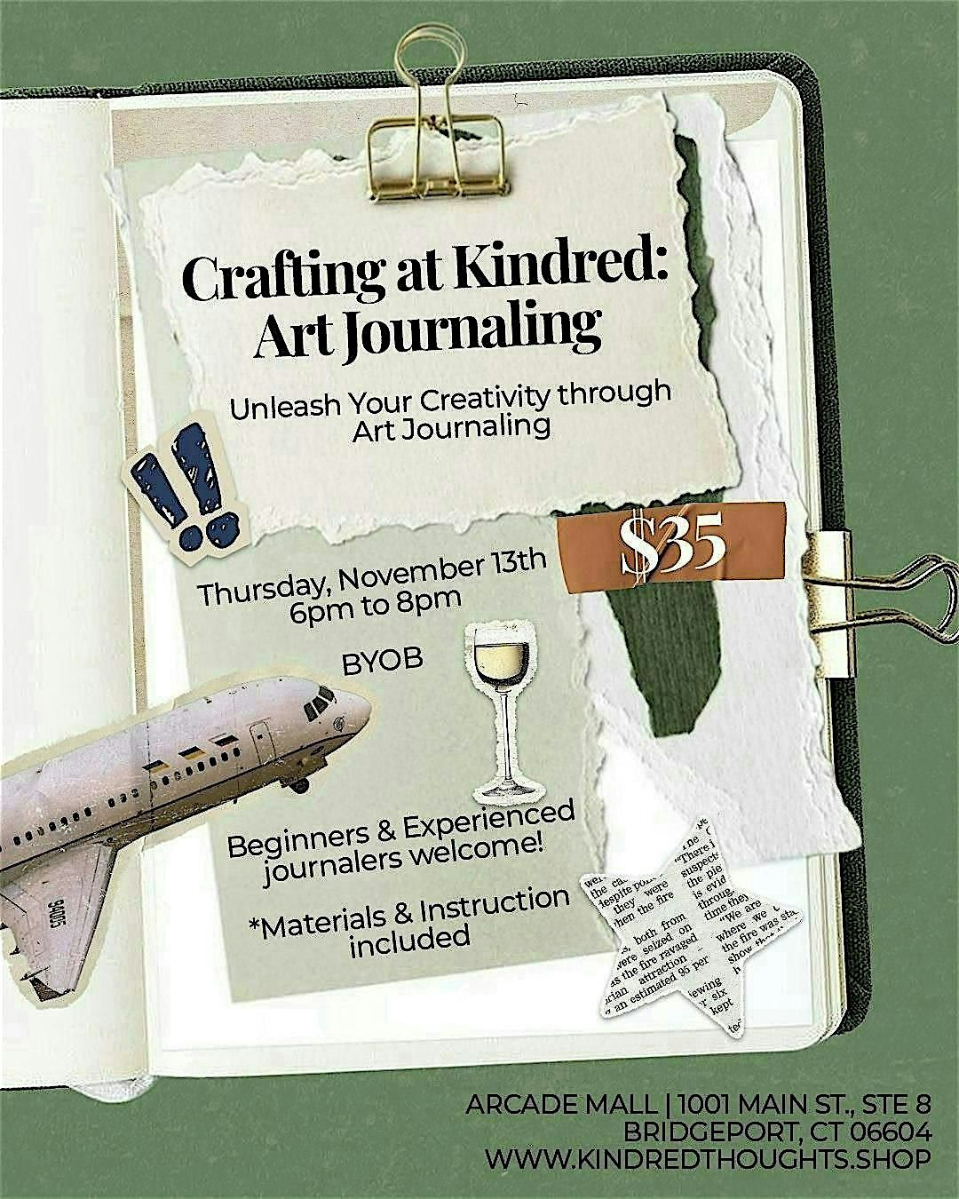 Crafting at Kindred: Art Journaling, 13 November | Event in Bridgeport | AllEvents