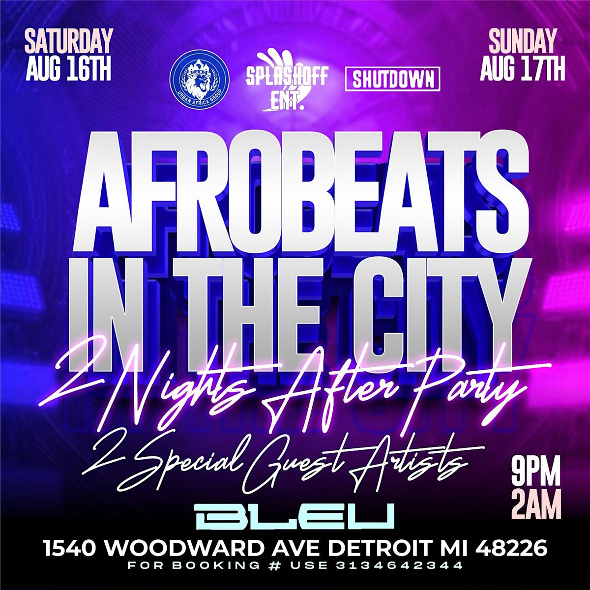 AFROBEATS in the City. After Party, 16 August | Event in Detroit | AllEvents