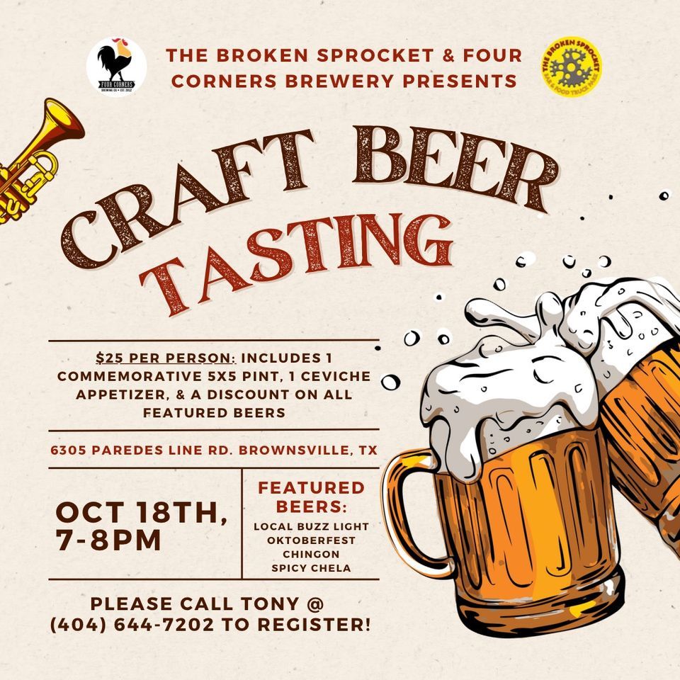Craft Beer Tasting Four Corner Brewery, The Broken Sprocket