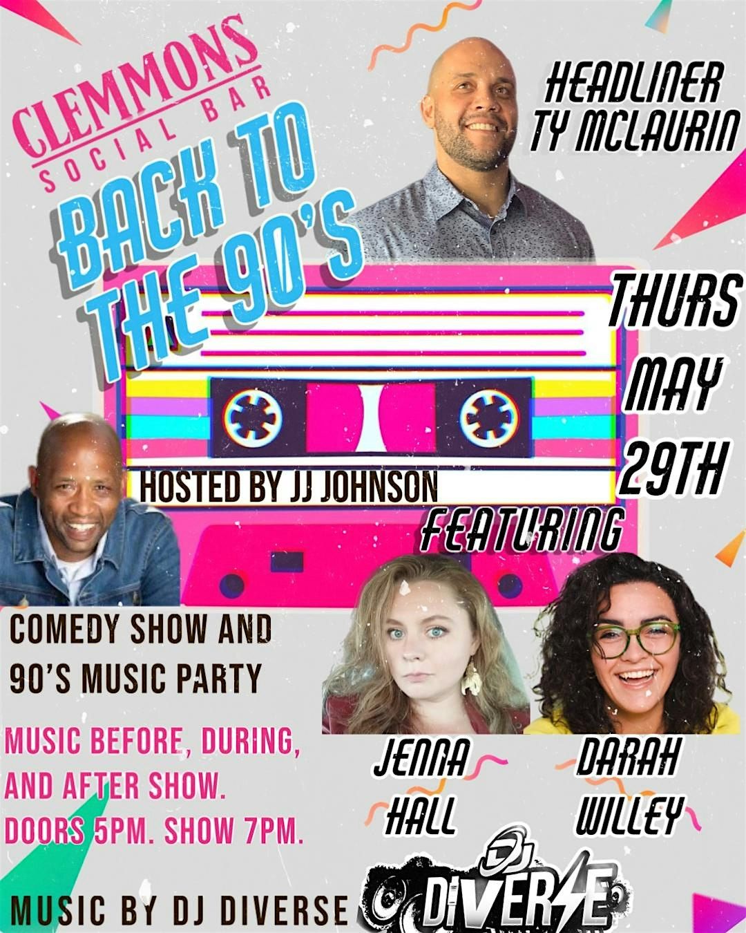 THURSDAY NIGHT LIVE! BACK TO THE 90’s COMEDY SHOW!, 29 May | Event in Clemmons | AllEvents