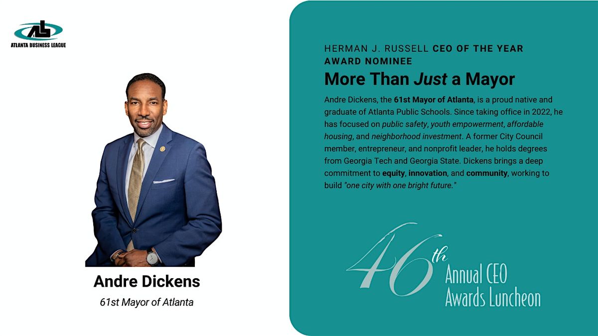 Atlanta Business League's 2025 CEO Awards Luncheon!!, 22 May | Event in Atlanta | AllEvents