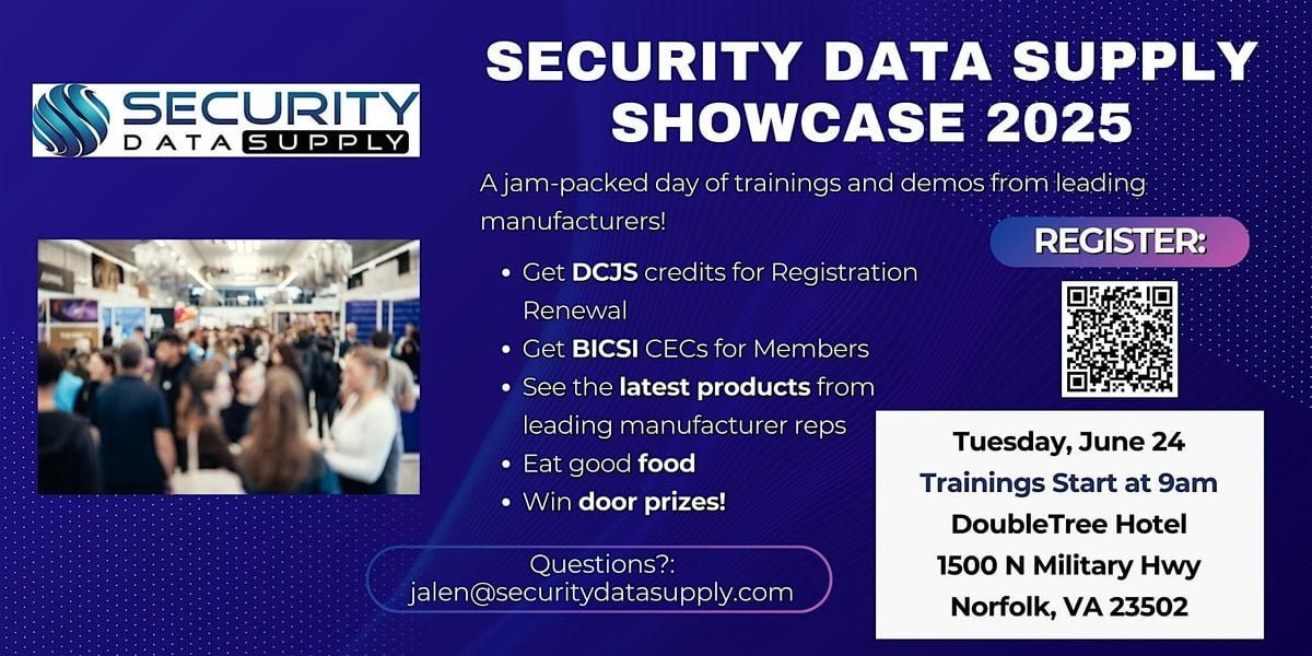 SDS Showcase 2025 - FREE DCJS and BICSI Credit Trainings | Event in Norfolk | AllEvents
