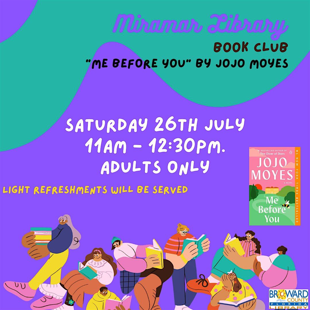 Miramar Library Book Club - Me Before You by Jojo Moyes, 26 July | Event in Miramar | AllEvents