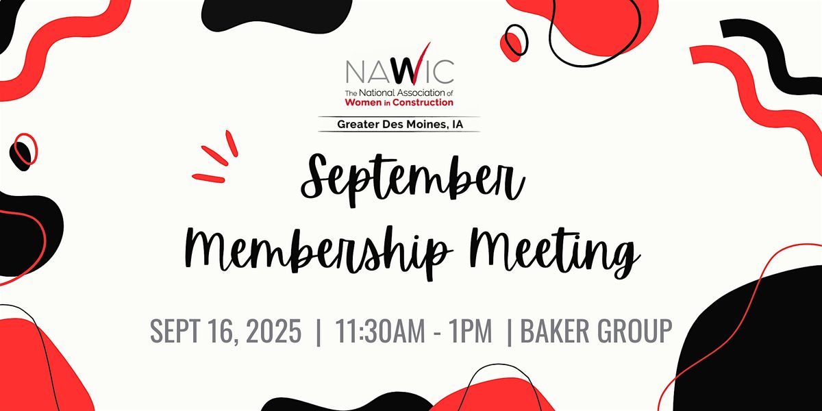 September's Membership Meeting, 16 September | Event in Ankeny | AllEvents