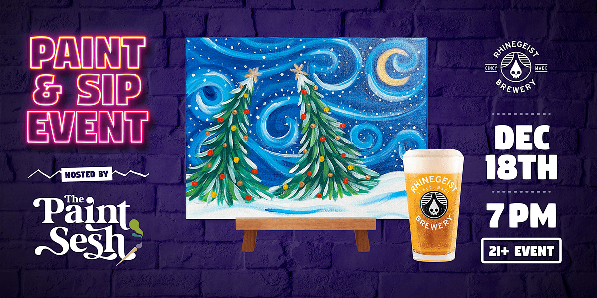 Holiday Paint & Sip Painting Event in Cincinnati, OH – “Snowy Night”, 18 December | Event in Cincinnati