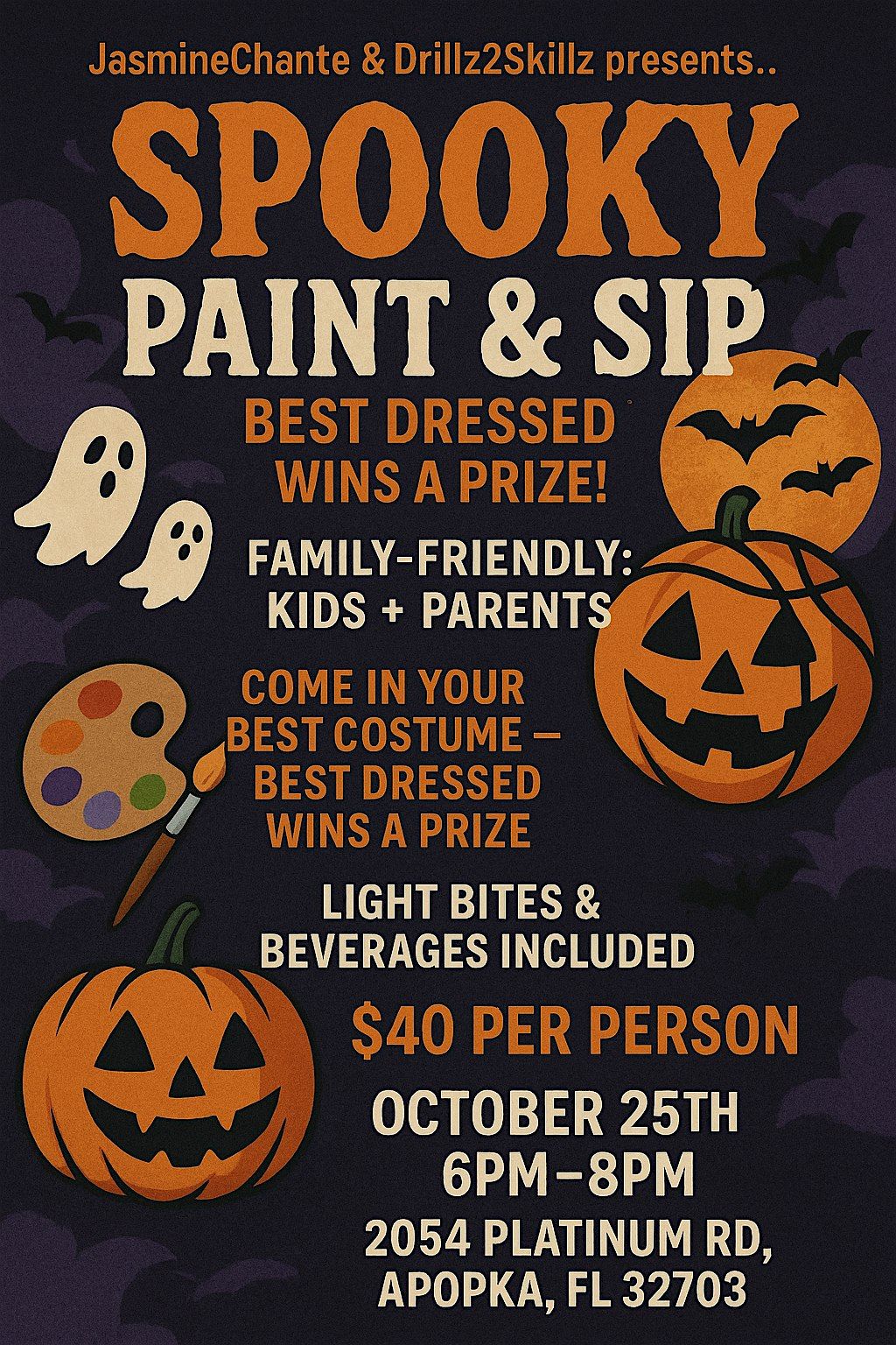 Spooky Paint&Sip (juice edition), 25 October | Event in Apopka | AllEvents