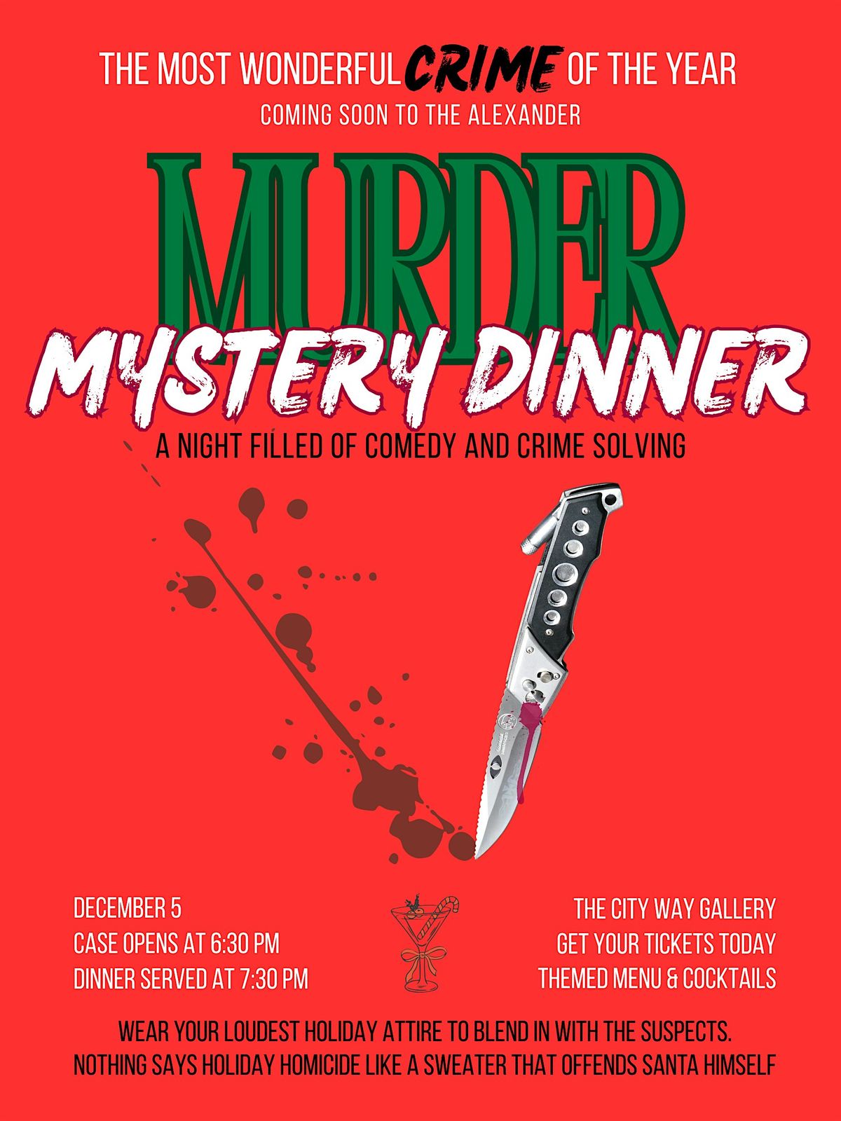 The Alexander Presents: The Most Wonderful Crime of the Year, 5 December | Event in Indianapolis | AllEvents