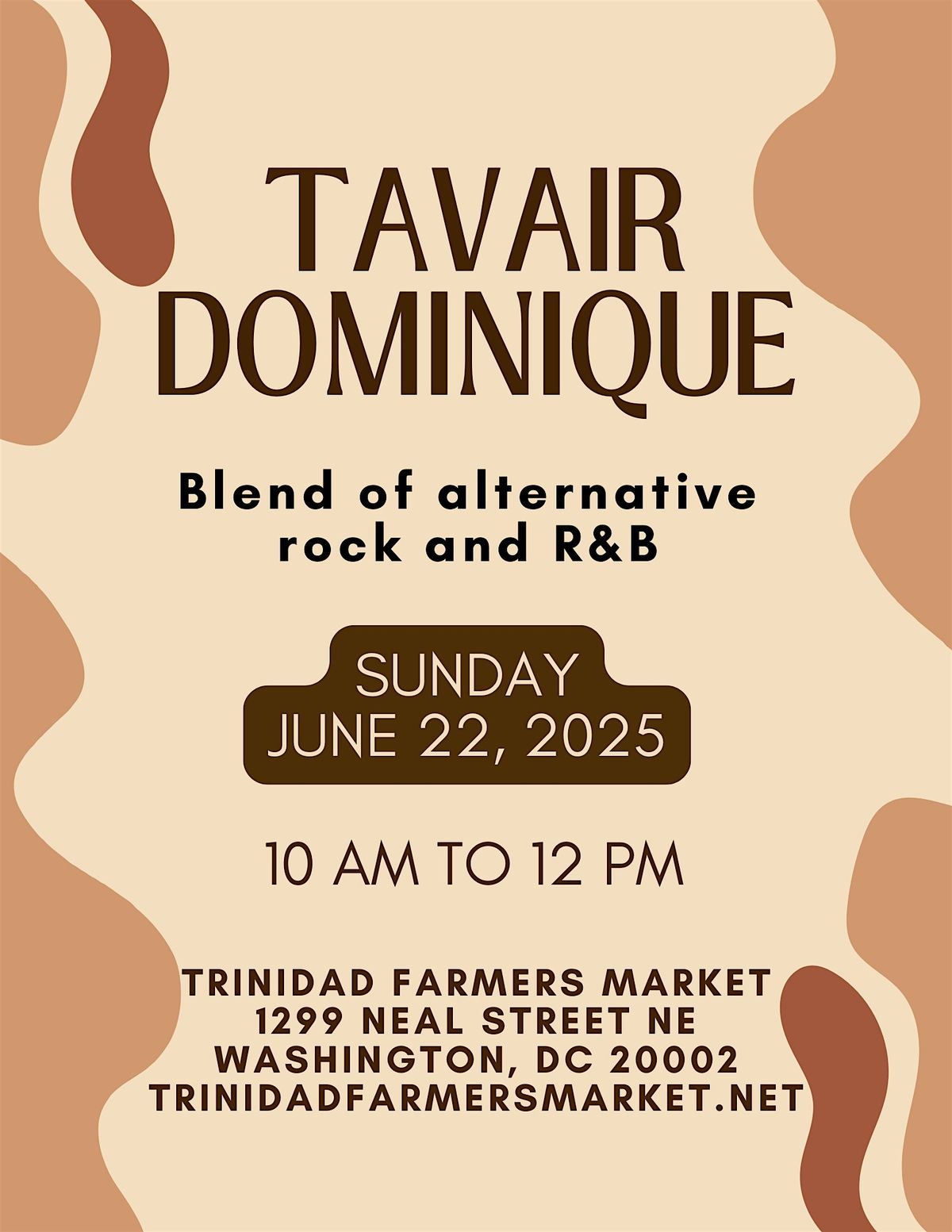 Tavair Dominque Indie Music @ Trinidad Farmers Market (FREE TO ALL), 22 June | Event in Washington | AllEvents