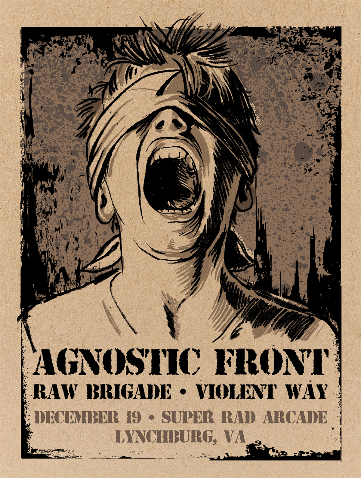 Agnostic Front, Raw Brigade, Violent Way, 19 December | Event in Lynchburg | AllEvents
