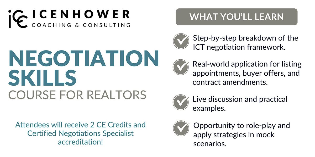 ICT Negotiation Skills Course for Realtors (2 CE Credits), 17 July | Event in Grand Rapids | AllEvents