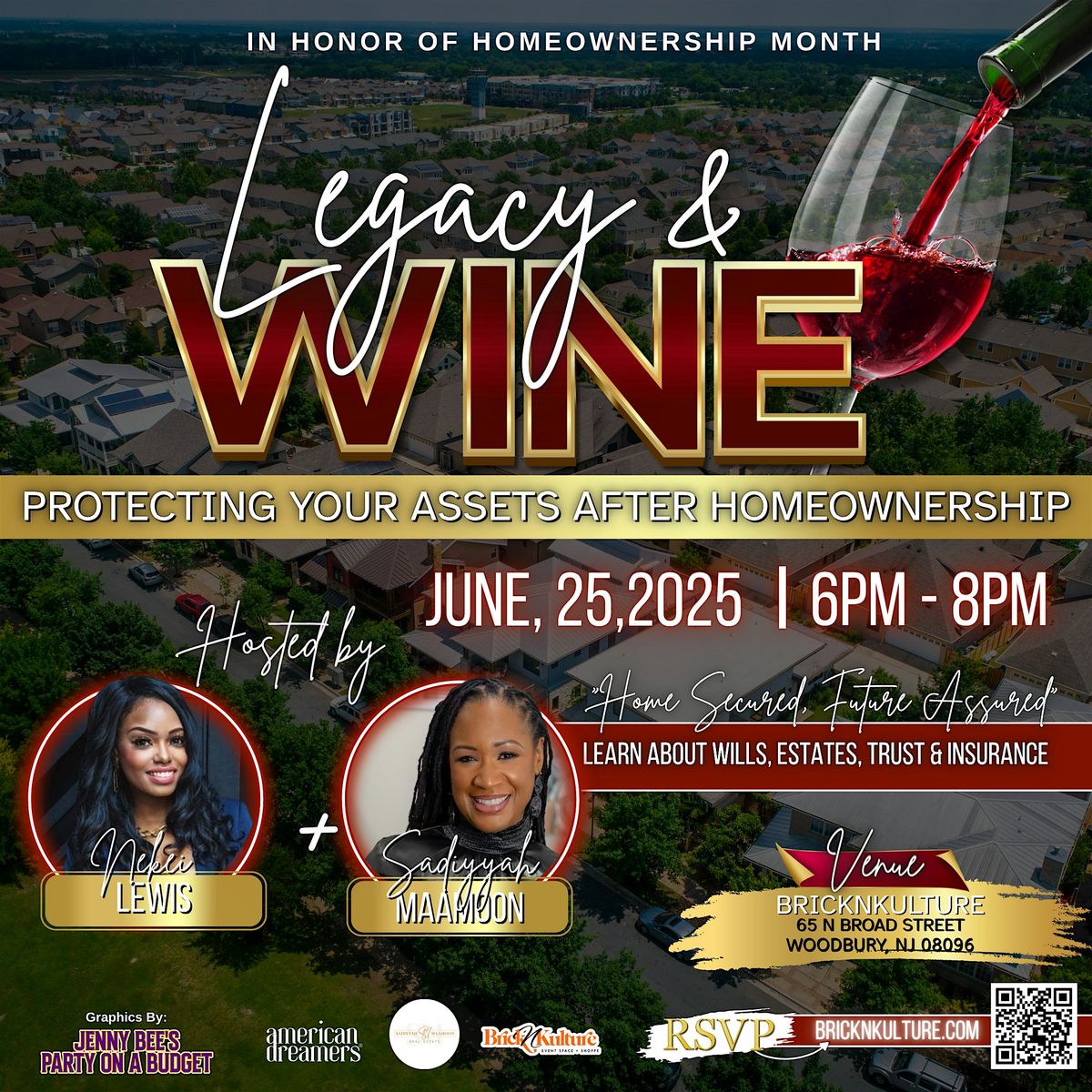 LEGACY & WINE: Protecting your Assets after Homeownership., 25 June | Event in Woodbury | AllEvents