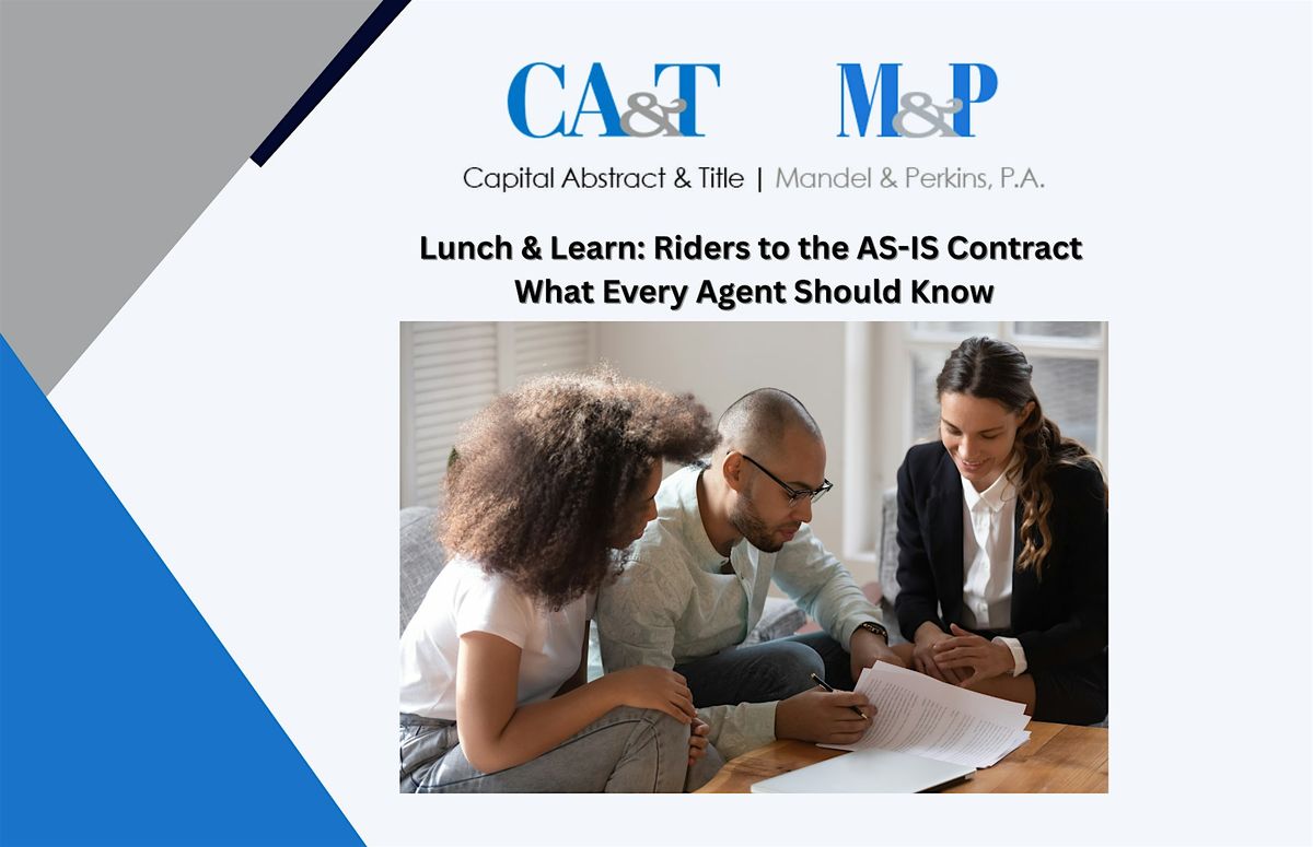 Lunch & Learn: Understanding Riders to the AS-IS Contract, 15 October | Event in Coral Springs | AllEvents