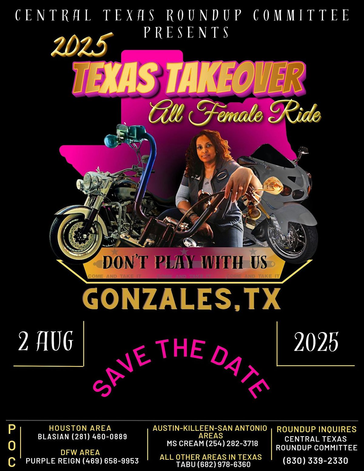 Central Texas Roundup Committee All Female Ride 2025, 2 August | Event in Gonzales | AllEvents