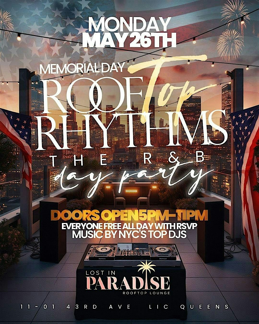 “ ROOFTOP RHYTHMS “ (The R&B Day Party) | Event in Queens | AllEvents