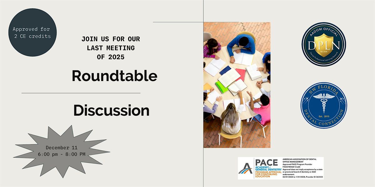 Roundtable Discussion, 11 December | Event in Pensacola | AllEvents