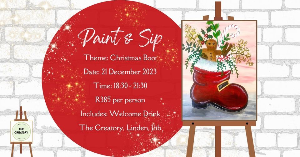 Paint & Sip Christmas Boot, The Creatory, Johannesburg, 21 December