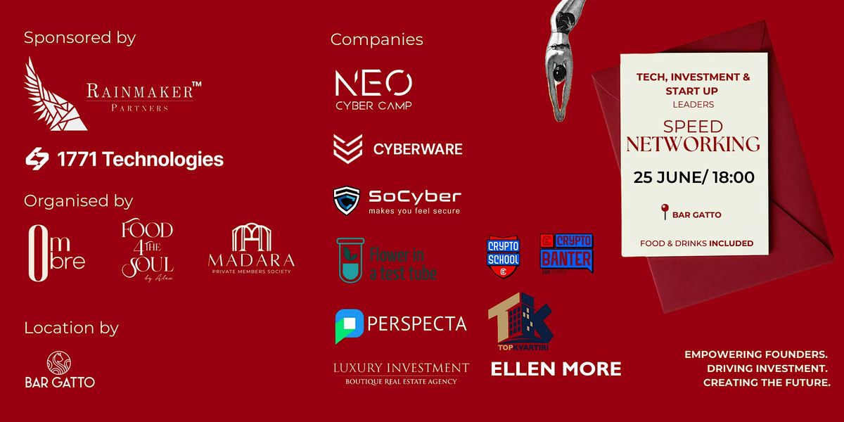 Speed Networking with Leaders in Tech & Investment - Bar Gatto, Sofia, BG, 25 June | Event in Sofia | AllEvents