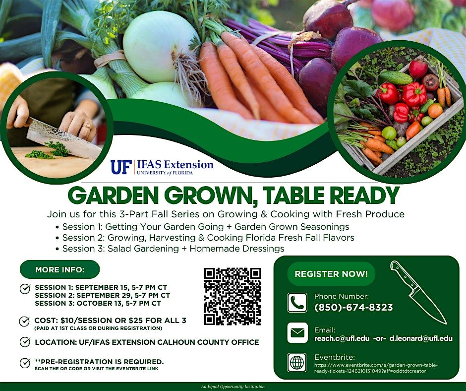 Garden Grown, Table Ready, 15 September | Event in Blountstown | AllEvents