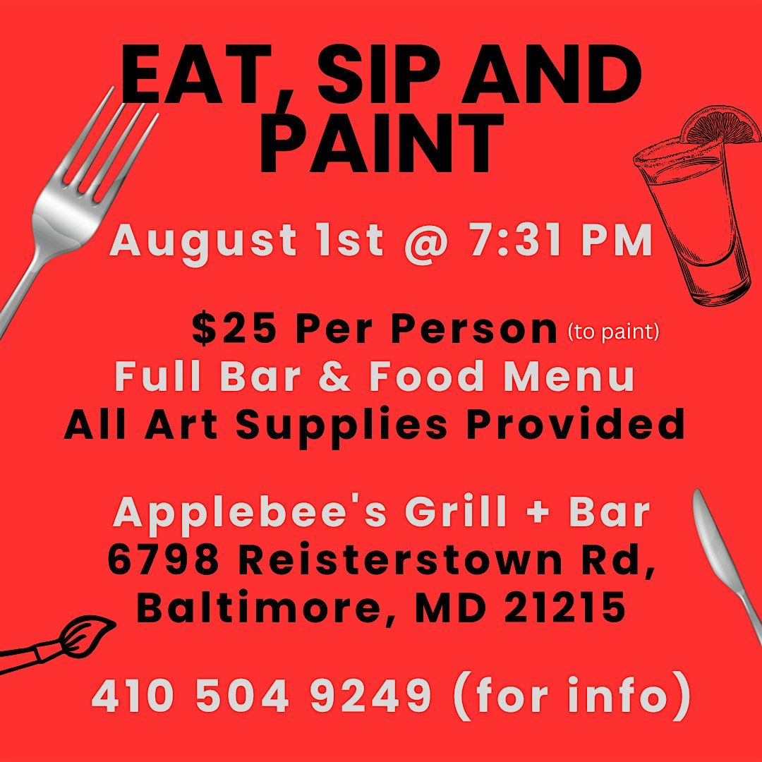 Eat, Sip n Paint @ Applebee's Grill + Bar, 1 August | Event in Baltimore | AllEvents