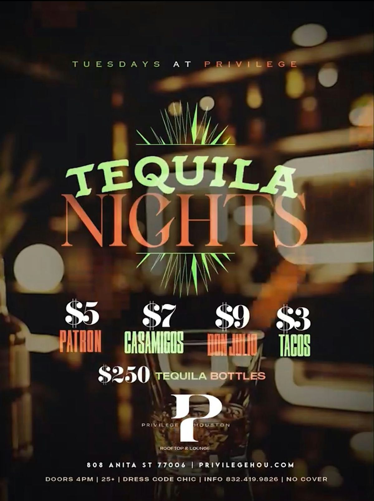 "Tequila Nights" Every Tuesday At Privilege Rooftop & Lounge | Event in Houston | AllEvents