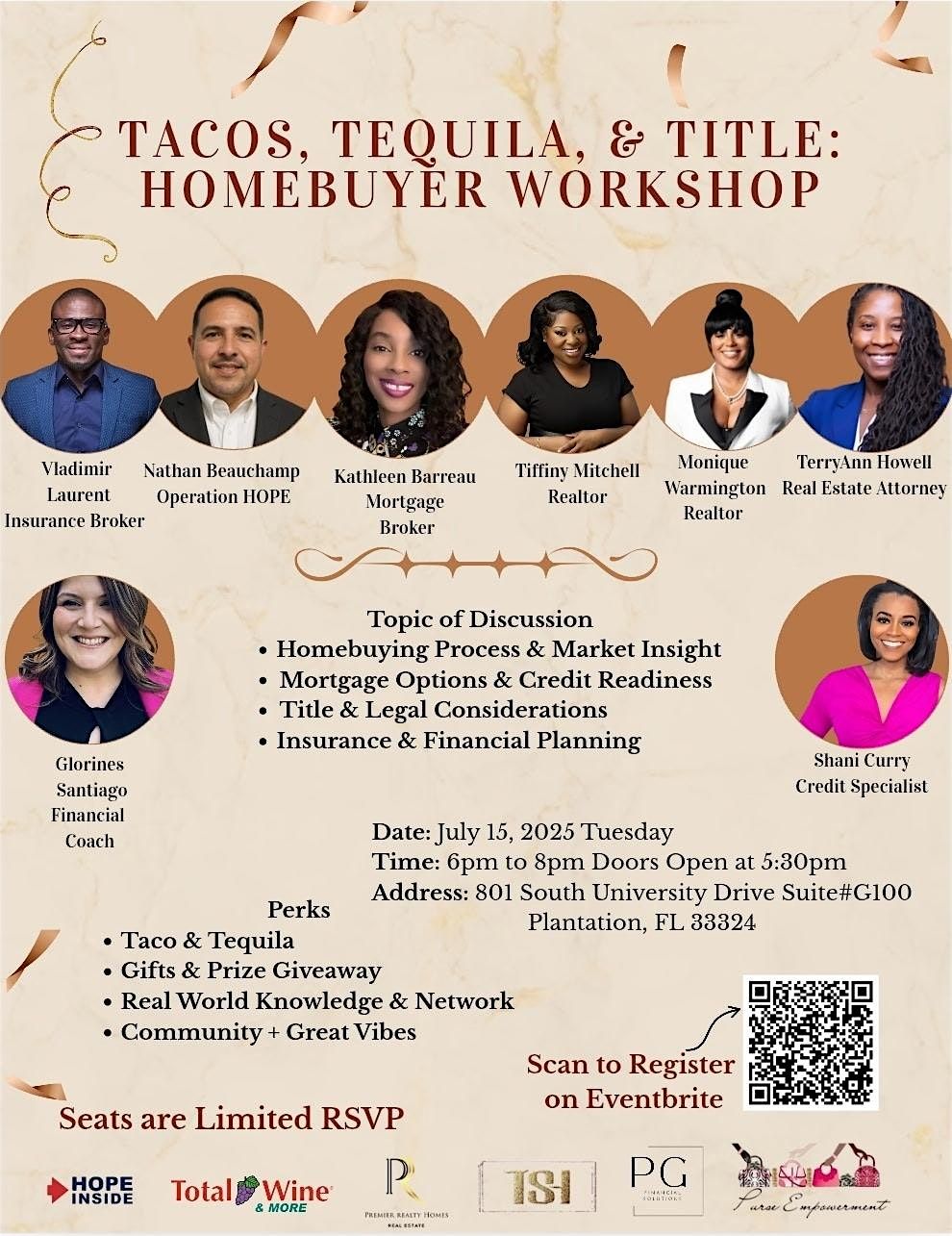 Taco, Tequila, and Title: Homebuyer Workshop, 15 July | Event in Plantation | AllEvents