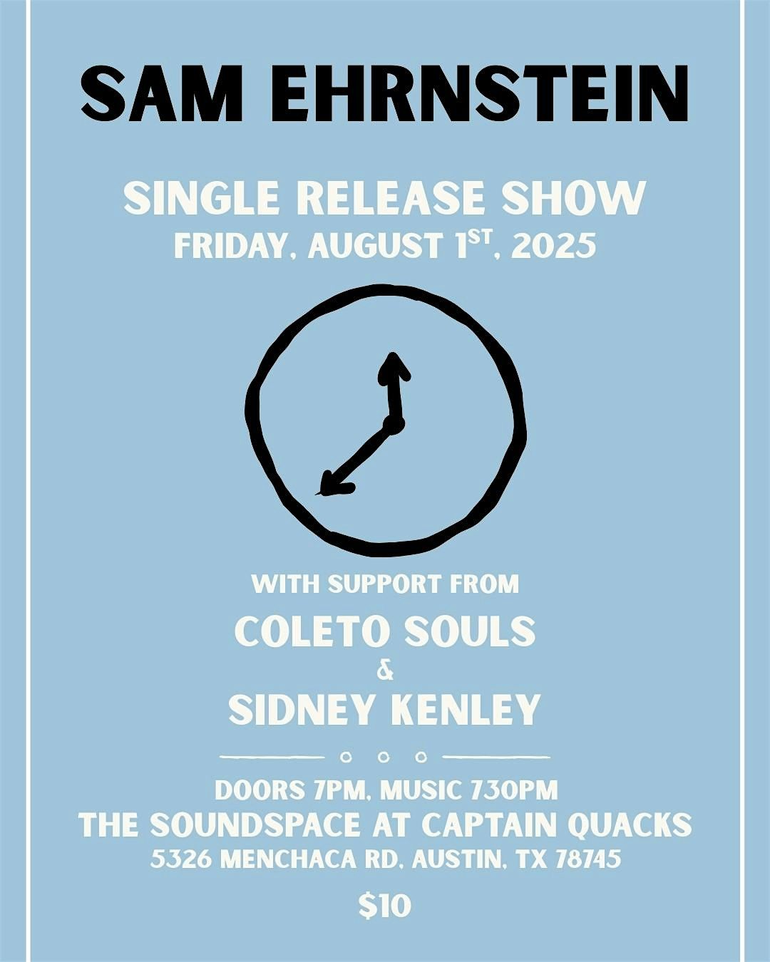 Sam Ehrnstein with Coleto Souls and Sidney Kenley, 1 August | Event in Austin | AllEvents