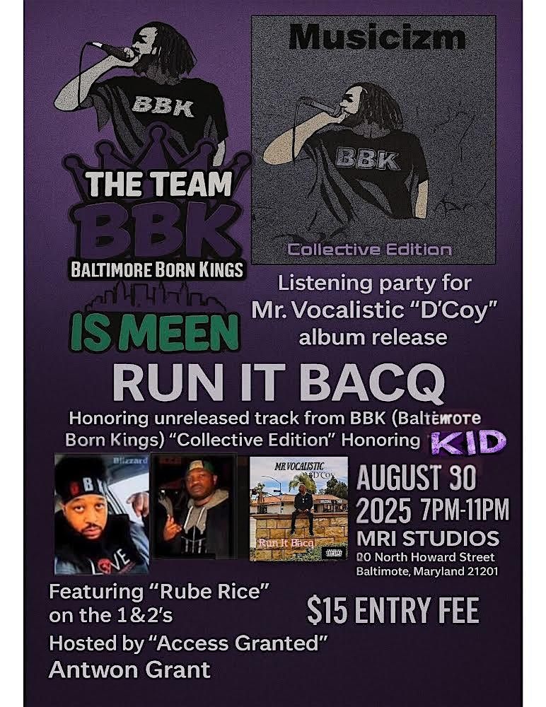 RUN IT BACQ, 30 August | Event in Baltimore | AllEvents