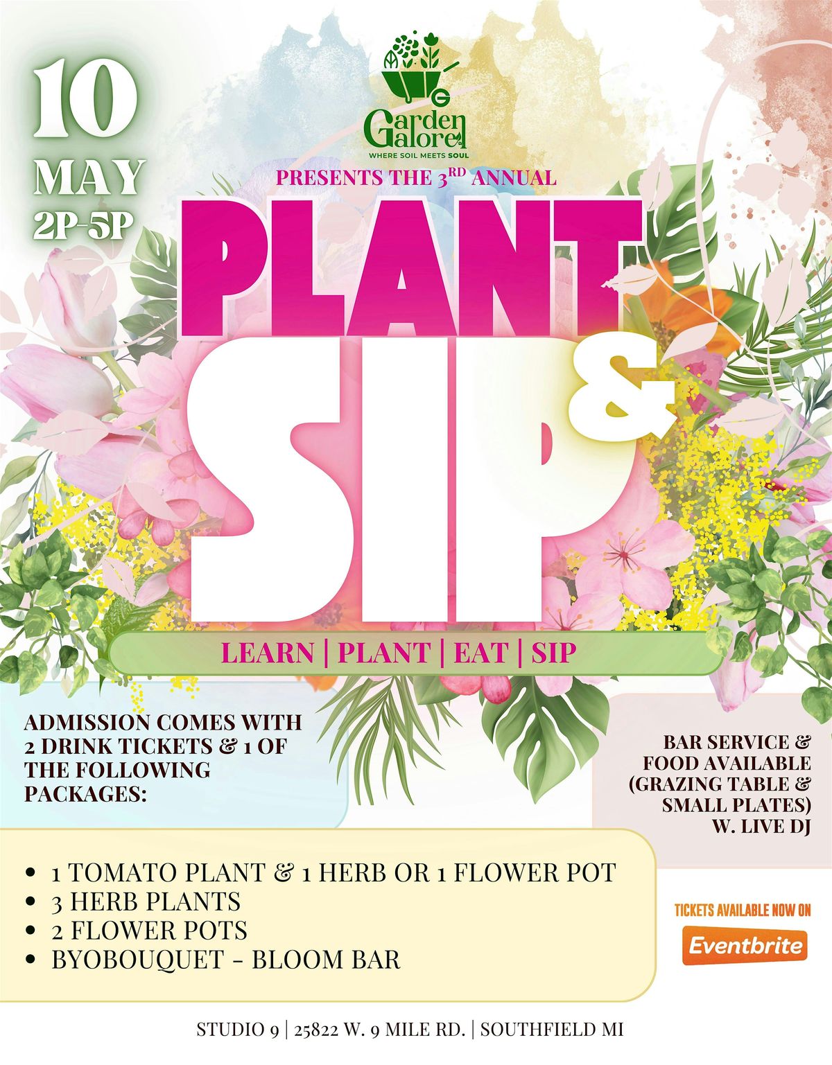Garden Galore Presents: 3rd Annual Spring Plant & Sip, 10 May | Event in Southfield | AllEvents