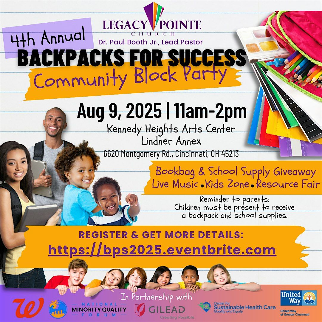 4th Annual Community Block Party: Backpacks Giveaway, 9 August | Event in Cincinnati | AllEvents