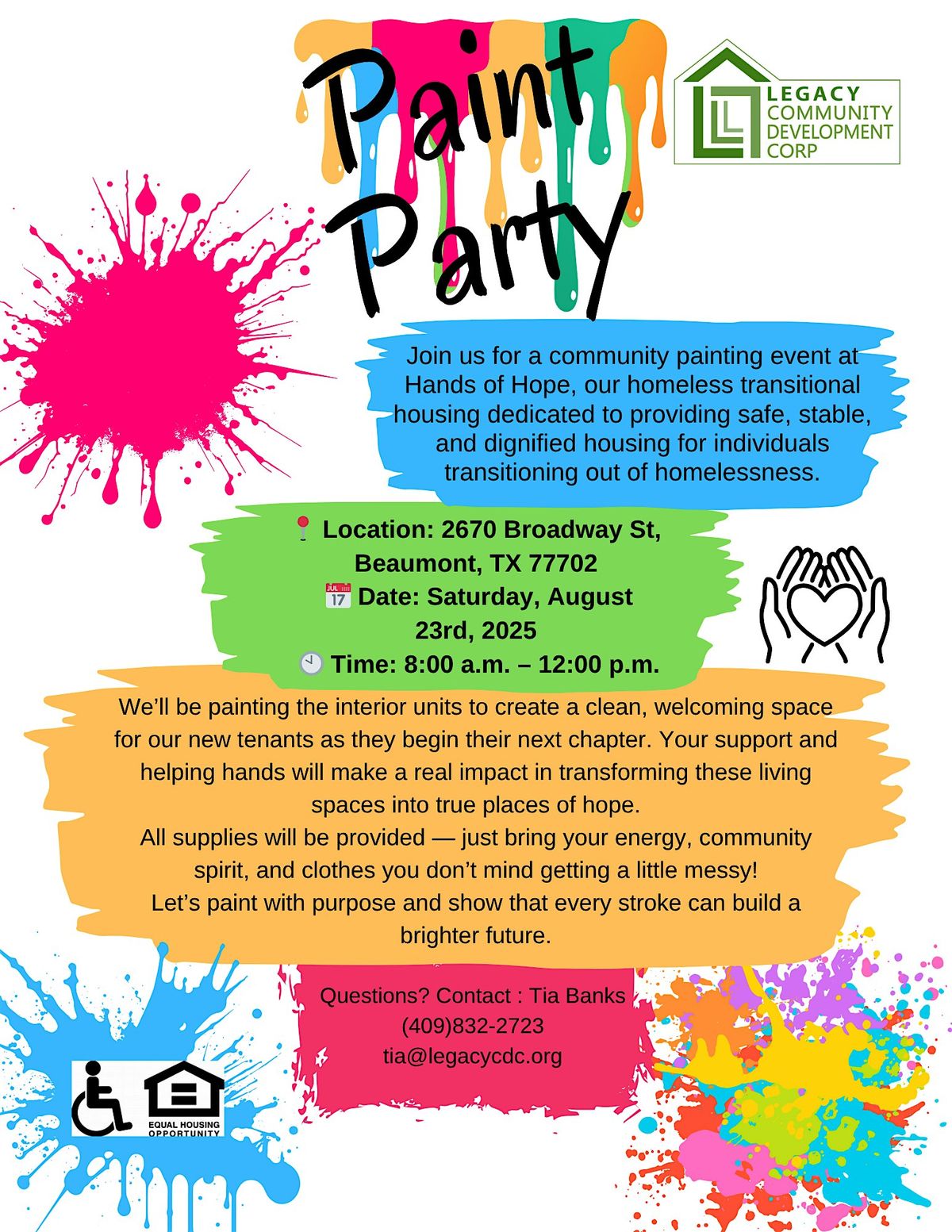HANDS OF HOPE PAINT PARTY, 23 August | Event in Beaumont | AllEvents