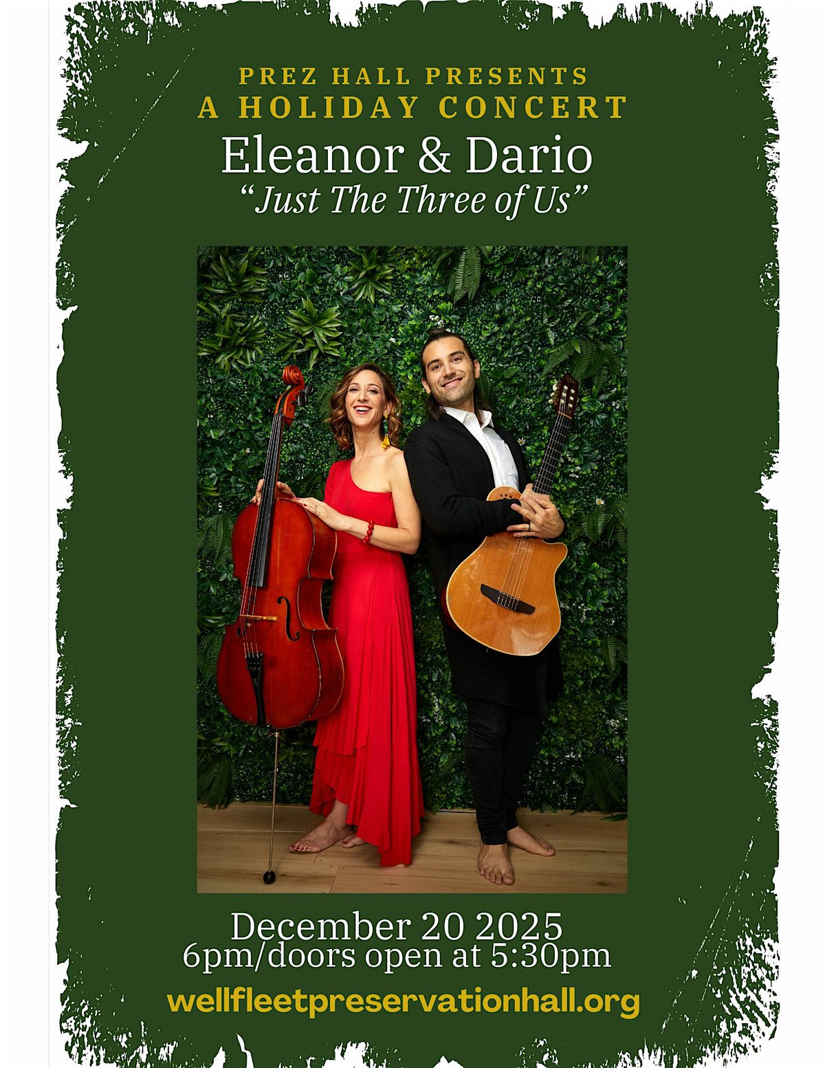 Eleanor & Dario - Just The Three of Us, 20 December | Event in Wellfleet | AllEvents