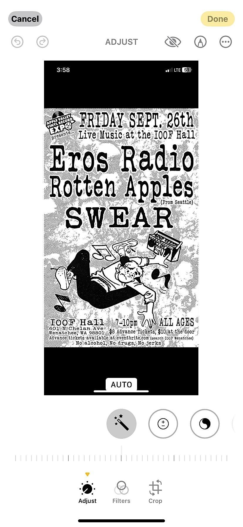 Live Music (all ages) featuring Eros Radio, Rotten Apples and SWEAR, 26 September | Event in Wenatchee | AllEvents