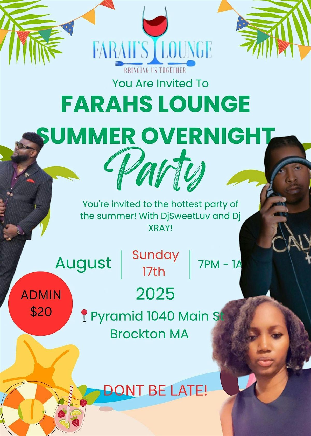 Farah summer overnights party, 17 August | Event in Brockton | AllEvents