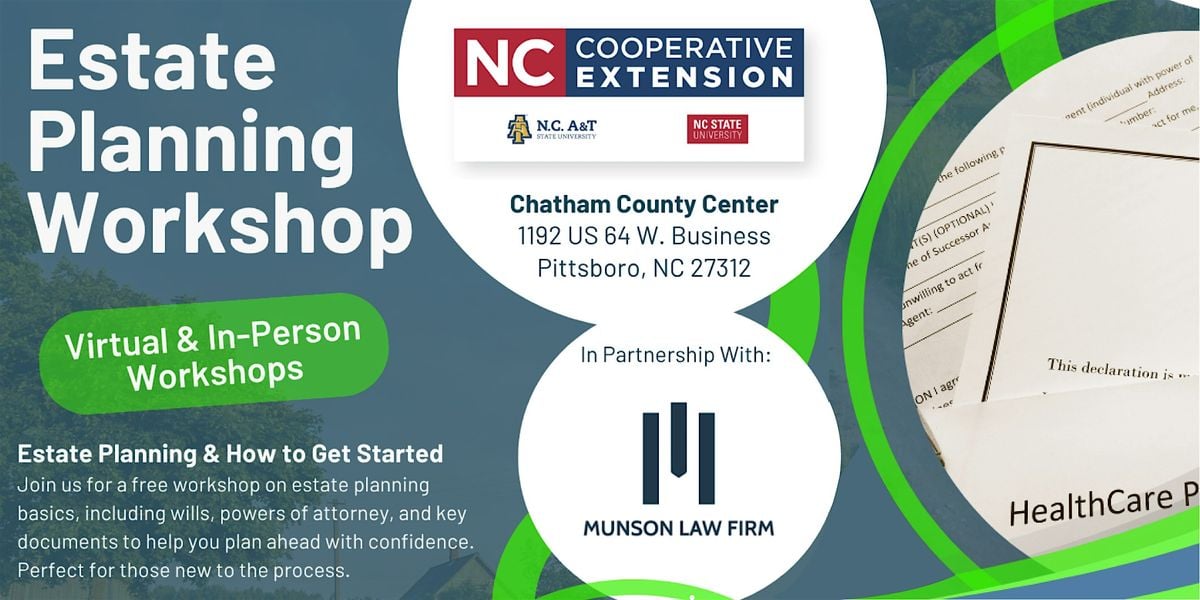 Estate Planning Workshop, 17 September | Event in Pittsboro | AllEvents