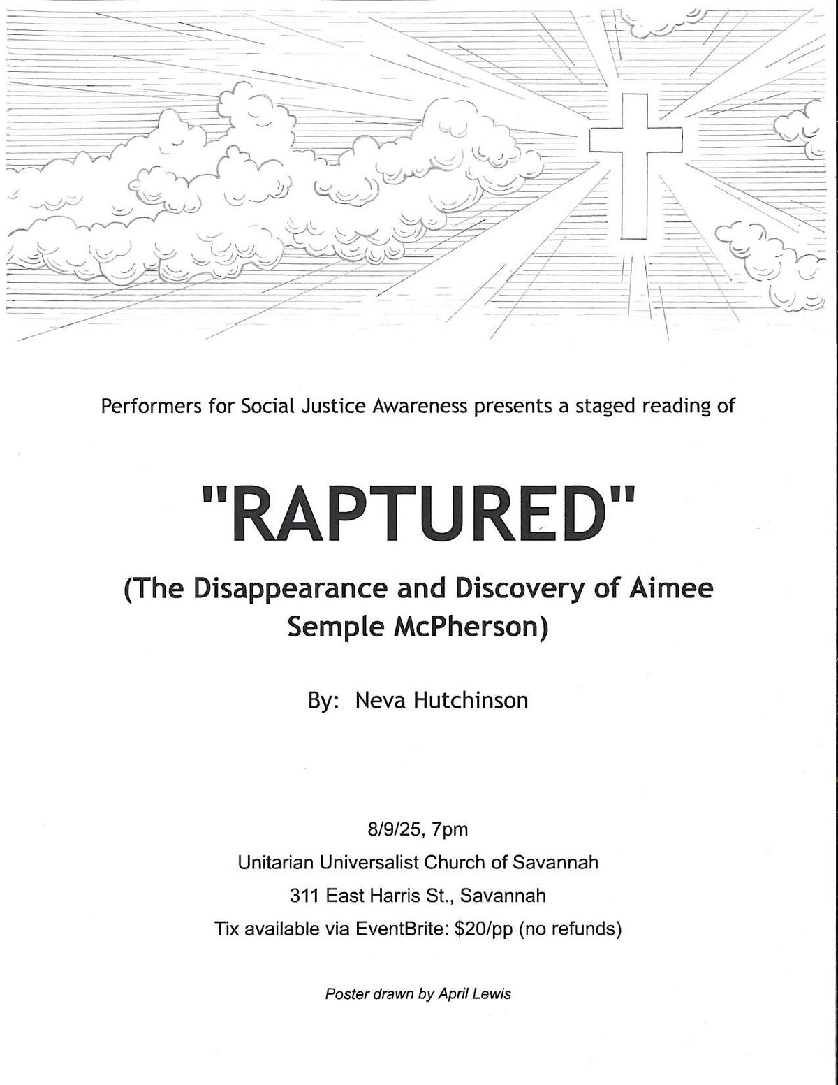 "Raptured"- The Disappearance and Discovery of Aimee Semple McPherson, 9 August | Event in Savannah