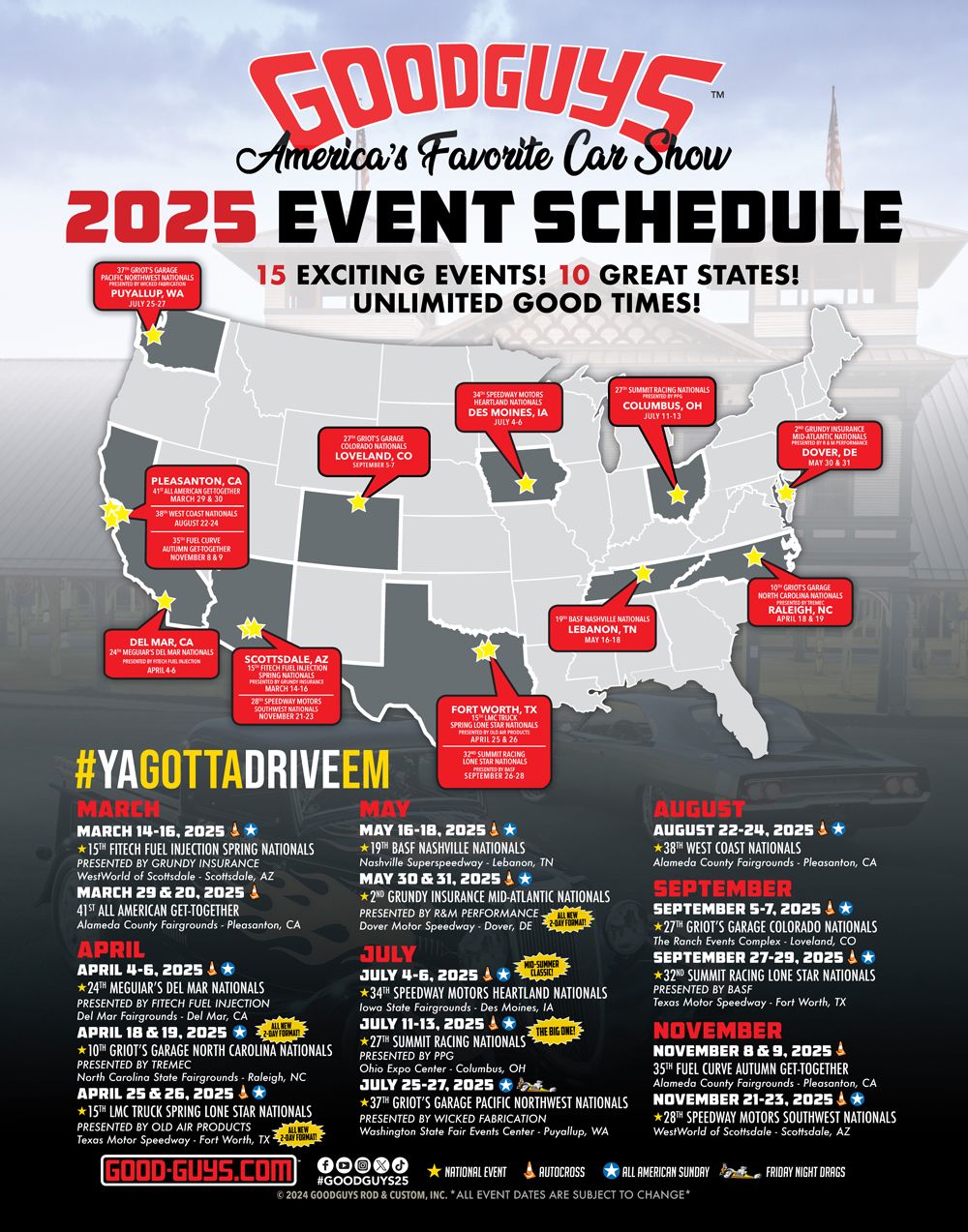 GOODGUYS NASHVILLE NATIONALS 2025, 16 May | Event in Lebanon, TN | AllEvents
