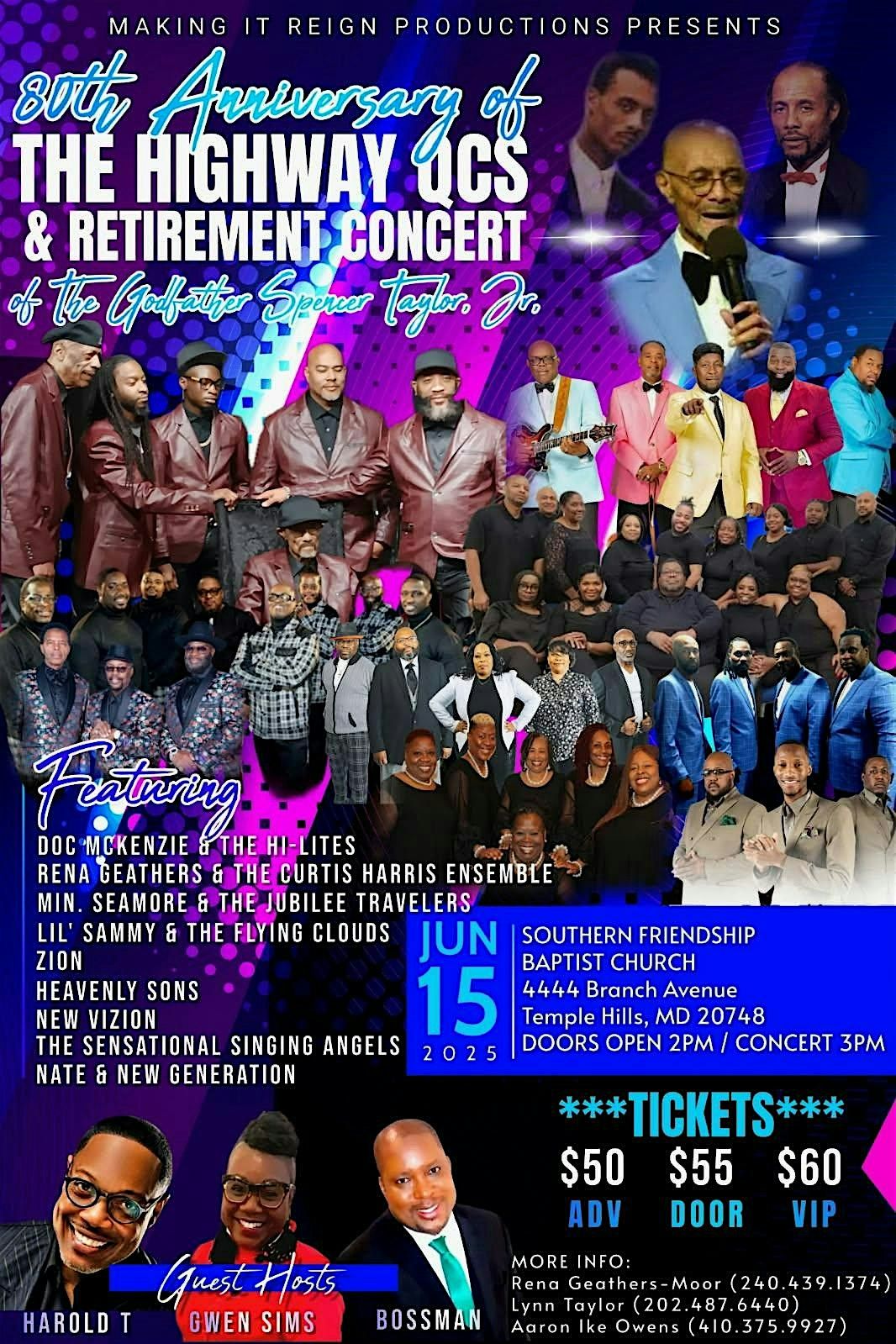 80th ANNIVERSARY OF  THE HIGHWAY QC'S & RETIREMENT CONCERT, 15 June | Event in Temple Hills | AllEvents