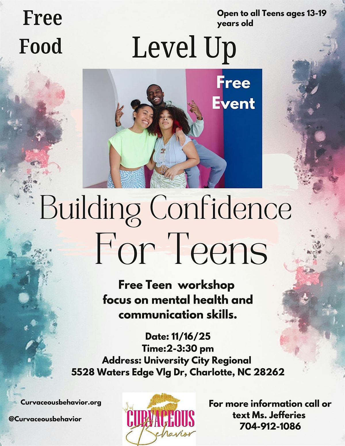 Level Up: Building Confidence For Teens, 16 November | Event in Charlotte | AllEvents