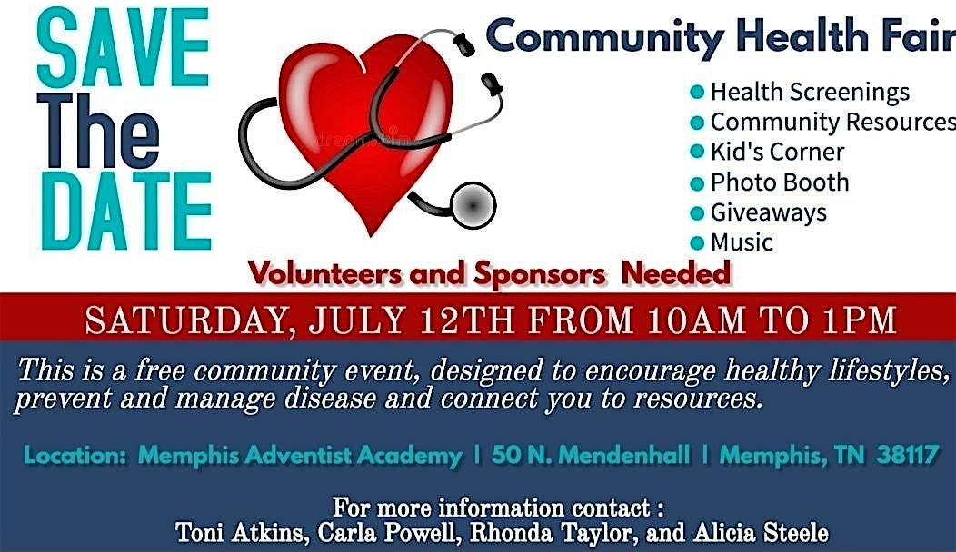COMMUNITY HEALTH FAIR 2025, 12 July | Event in Memphis | AllEvents