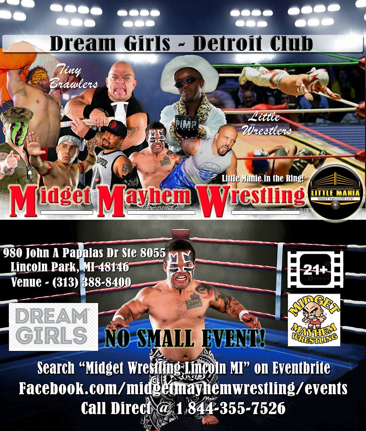 Midget Mayhem Wrestling Rips Through the Ring! Lincoln Park MI (21+), 28 October | Event in Lincoln Park | AllEvents
